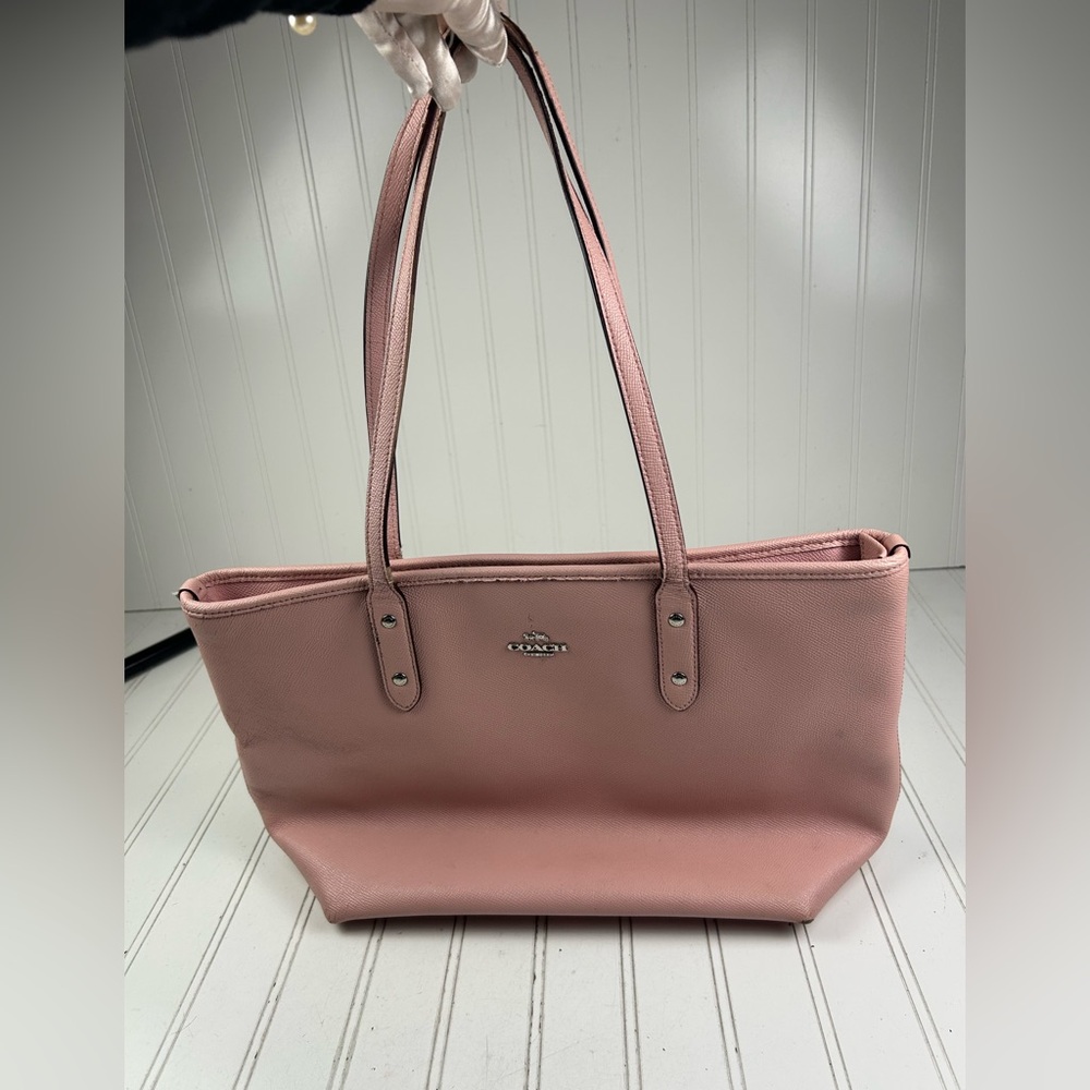 Coach Pink Y2K Crossgrain Leather Large City Zip Tote Shoulder Bag - Picture 12 of 12